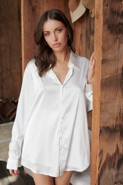 Kat The Label Celine Shirt Ivory | Camis