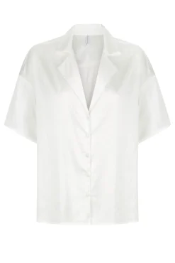 Kat The Label Celine Short Sleeve Shirt Ivory | Camis
