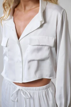 Kat The Label Gracie Shirt Ivory | Camis