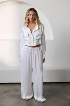 Kat The Label Gracie Shirt Pant Set Ivory | Sleep Sets | Sleep Sets