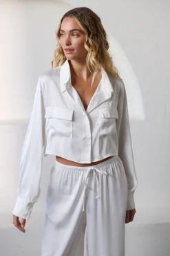 Kat The Label Gracie Shirt Pant Set Ivory | Sleep Sets | Sleep Sets