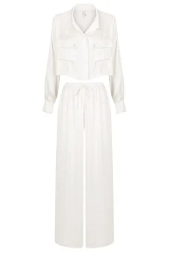 Kat The Label Gracie Shirt Pant Set Ivory | Sleep Sets | Sleep Sets