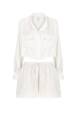 Kat The Label Gracie Shirt Short Set Ivory | Sleep Sets | Sleep Sets