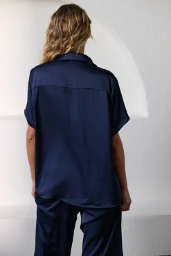 Kat The Label Gracie Short Sleeve Shirt Ink | Camis