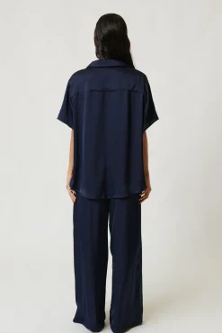 Kat The Label Gracie Short Sleeve Shirt Ink | Camis