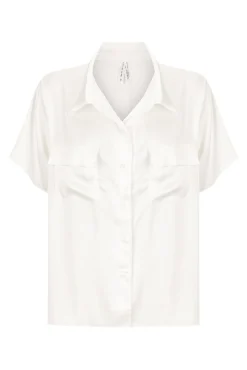 Kat The Label Gracie Short Sleeve Shirt Ivory | Camis