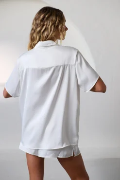Kat The Label Gracie Short Sleeve Short Set Ivory | Sleep Sets | Sleep Sets