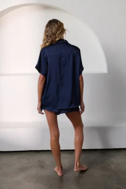 Kat The Label Gracie Short Sleeve Short Set Ink | Sleep Sets