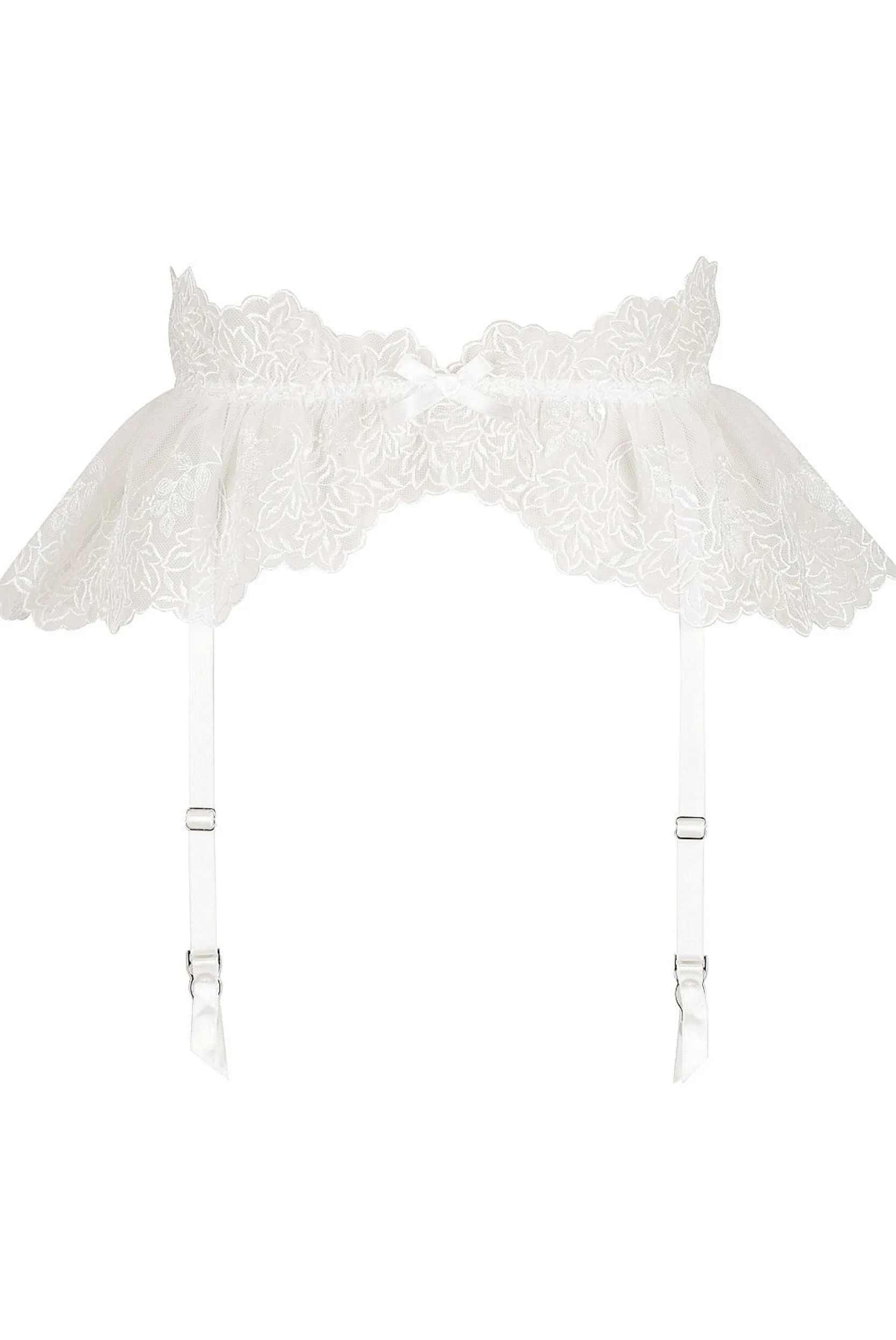 Kat The Label Jasmine Garter Belt White | Lingerie