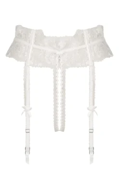 Kat The Label Jojo Garter Belt White | Lingerie | Garter Belts