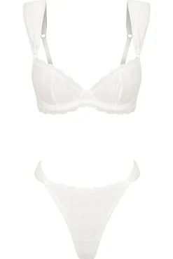 Kat The Label Ruby Thong Set White | Underwire Sets