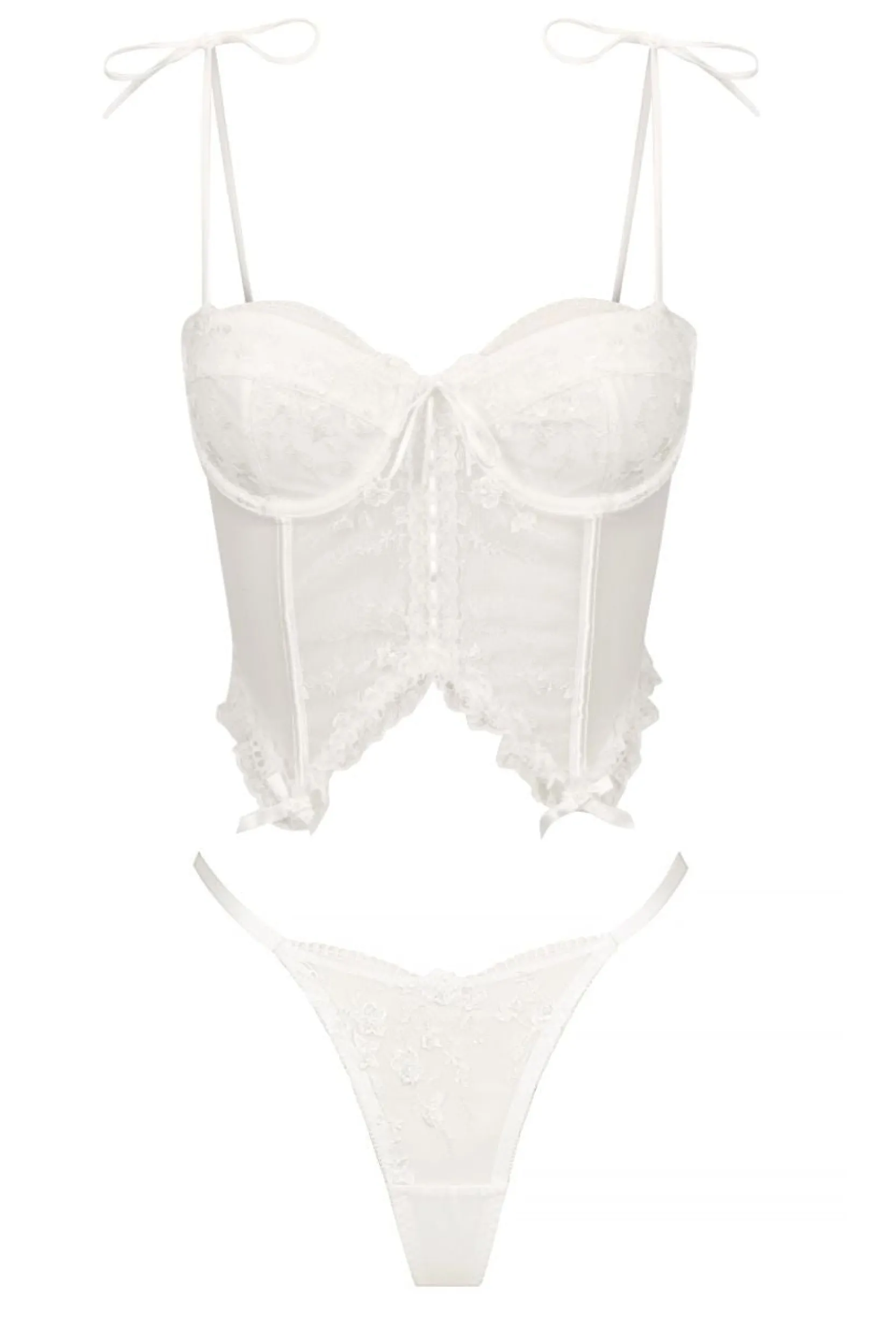 Kat The Label Sofia Corset Set White | Lingerie | Bustier Sets