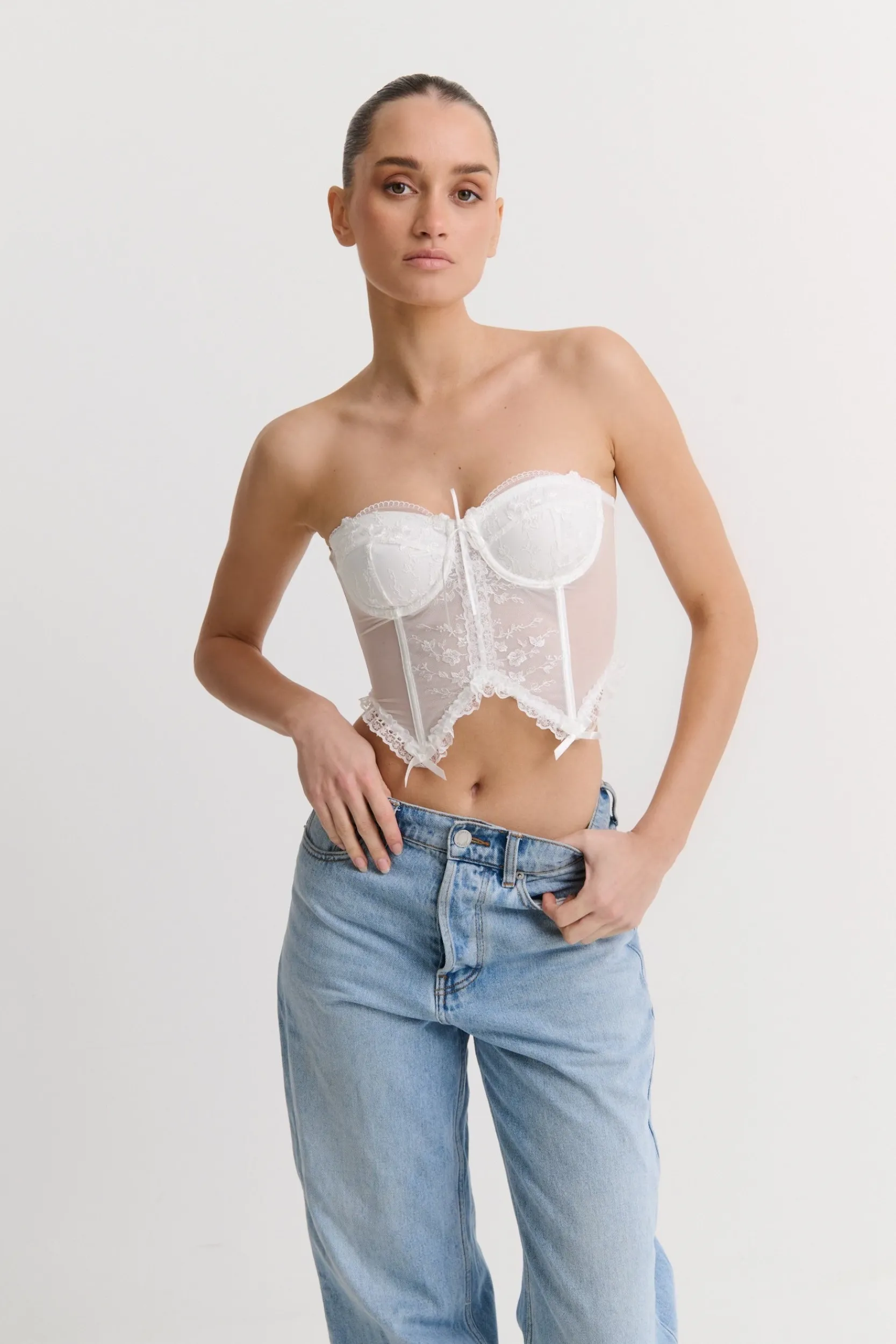 Kat The Label Sofia Corset White | Lingerie | Bustiers