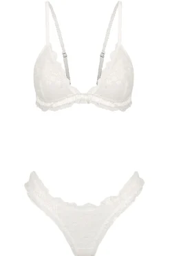 Kat The Label Tuesday Bralette Set White | Lingerie | Bralette Sets